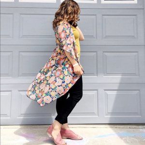LULAROE Simply Comfortable Kimono Top LARGE